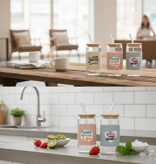 Motivational Glass sippers| pastel addition| 450ml