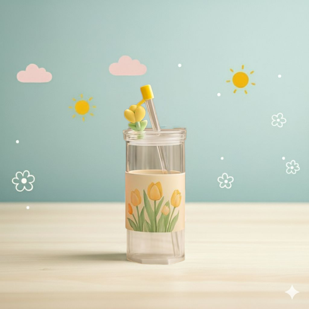 Spring Blossom Glass Cup| 410ml