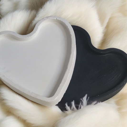 Heart-Shaped Concrete Tray