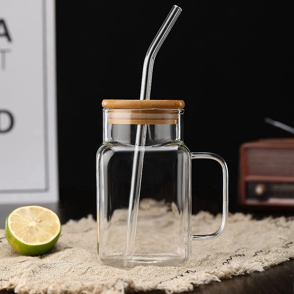 Glass Sipper With Straw And Lid | Vintage Iced Coffee Cup.