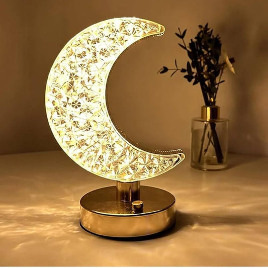 Crystal Crescent Moon Lamp.