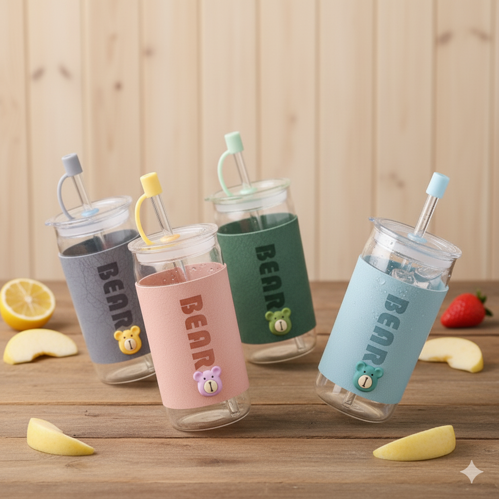 Bear series glass cup| 410ml