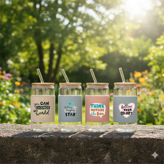 Motivational Glass sippers| pastel addition| 450ml