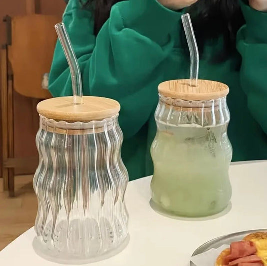 500ml Wave Shaped Glass Sippers