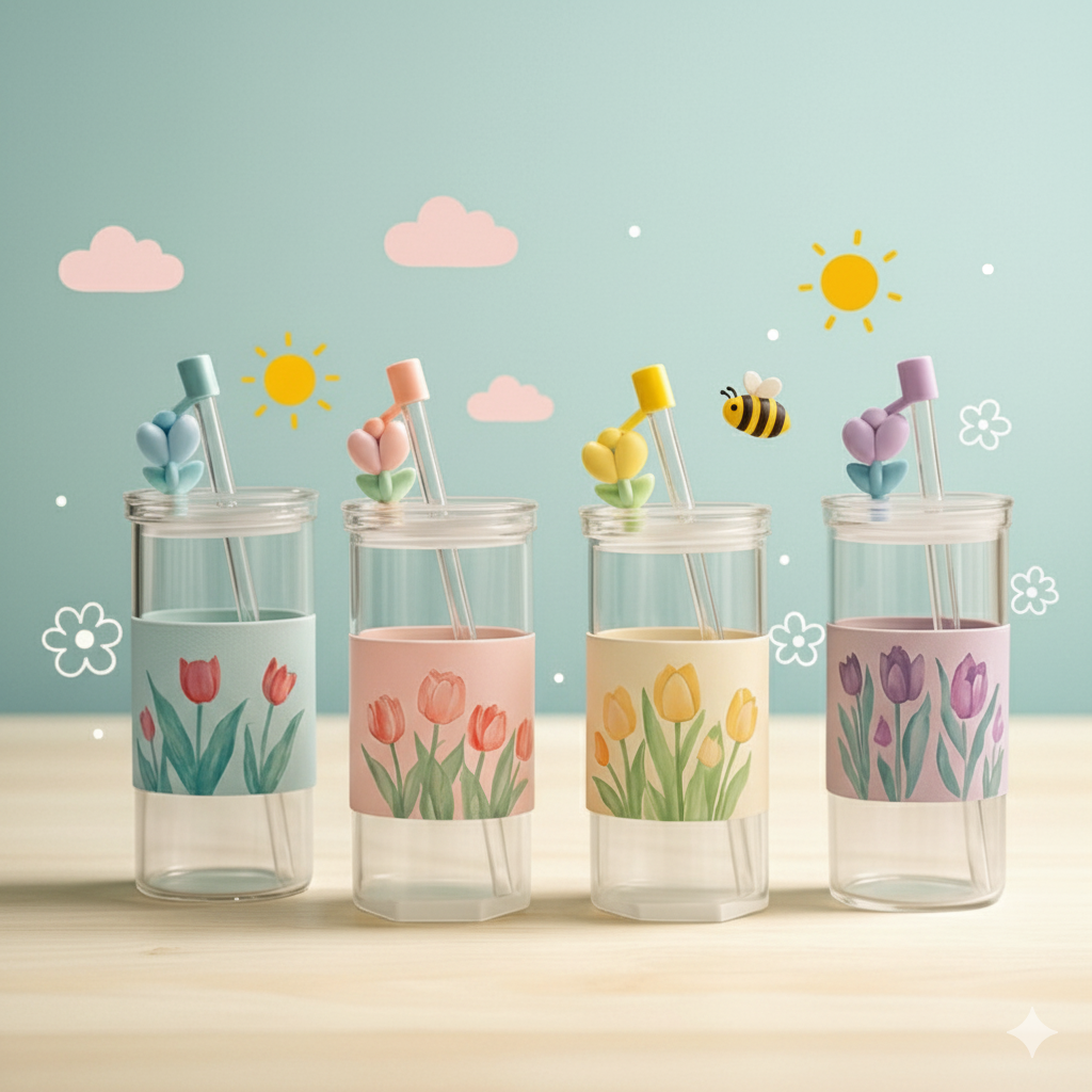 Spring Blossom Glass Cup| 410ml