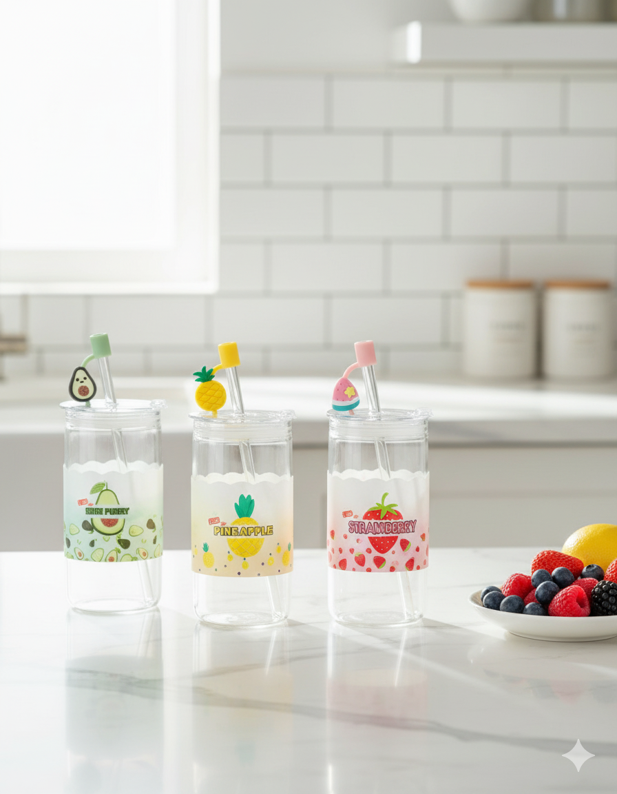Fruits Addition Glass Sippers| 450ml
